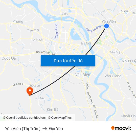 Yên Viên (Thị Trấn ) to Đại Yên map