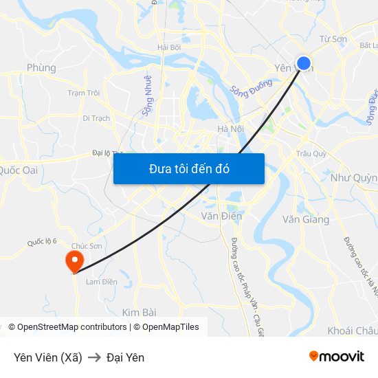 Yên Viên (Xã) to Đại Yên map