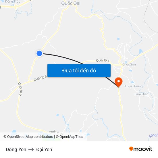 Đông Yên to Đại Yên map