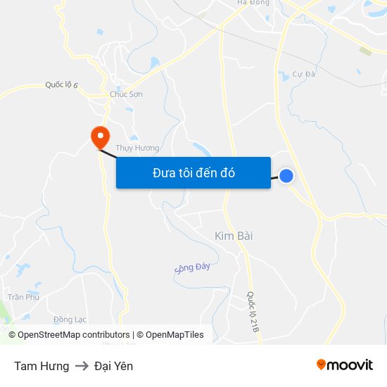 Tam Hưng to Đại Yên map