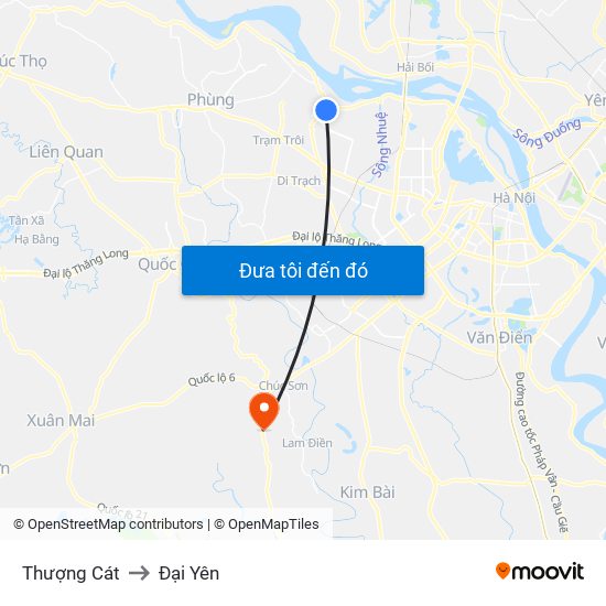 Thượng Cát to Đại Yên map