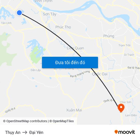 Thụy An to Đại Yên map