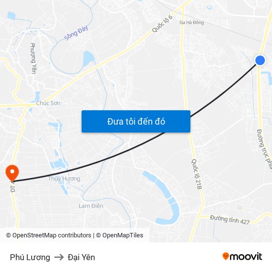 Phú Lương to Đại Yên map