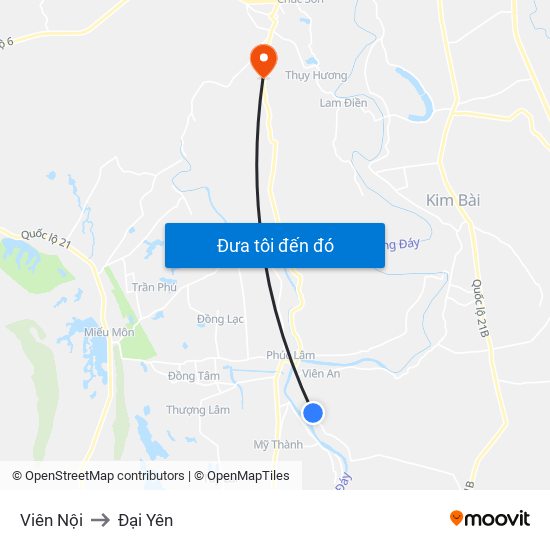 Viên Nội to Đại Yên map