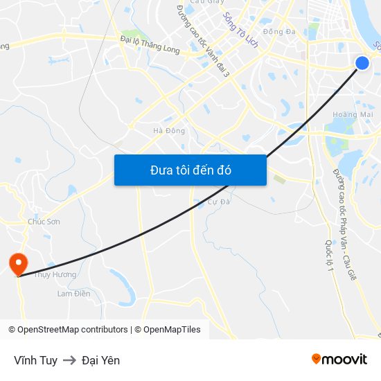 Vĩnh Tuy to Đại Yên map