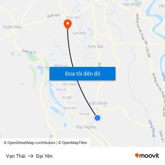 Vạn Thái to Đại Yên map
