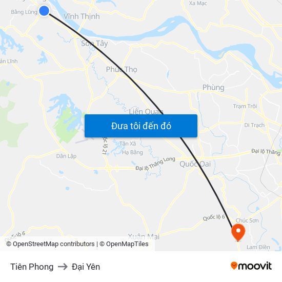 Tiên Phong to Đại Yên map