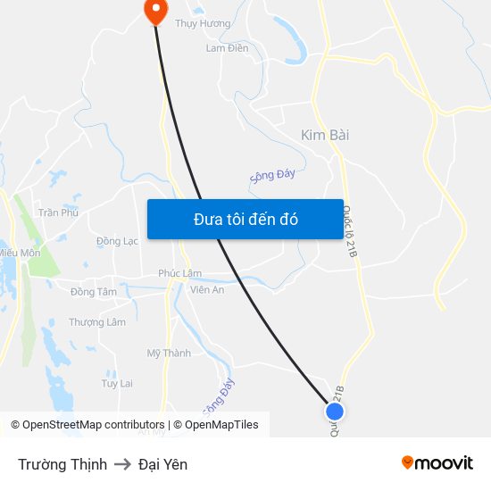 Trường Thịnh to Đại Yên map