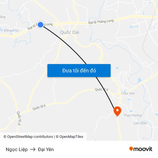 Ngọc Liệp to Đại Yên map