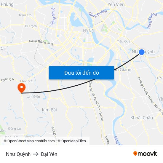 Như Quỳnh to Đại Yên map