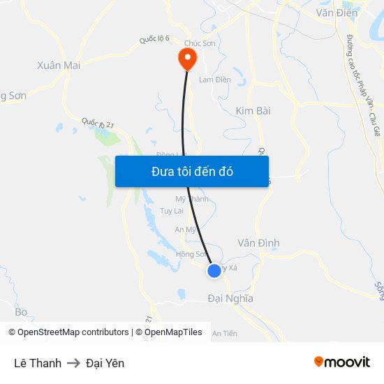 Lê Thanh to Đại Yên map