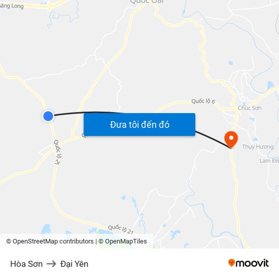 Hòa Sơn to Đại Yên map