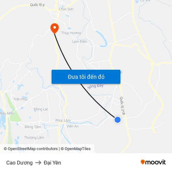 Cao Dương to Đại Yên map