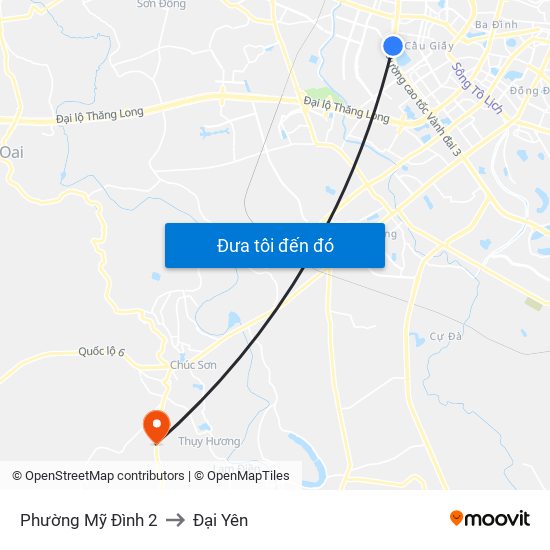 Phường Mỹ Đình 2 to Đại Yên map