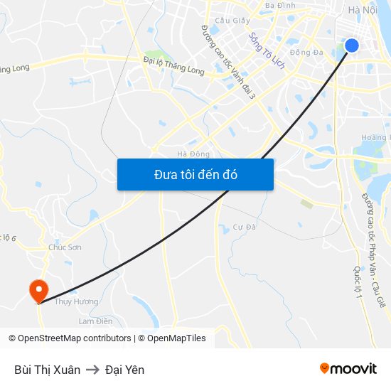 Bùi Thị Xuân to Đại Yên map