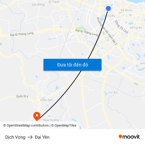 Dịch Vọng to Đại Yên map