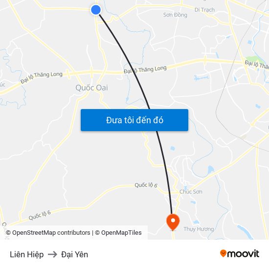 Liên Hiệp to Đại Yên map