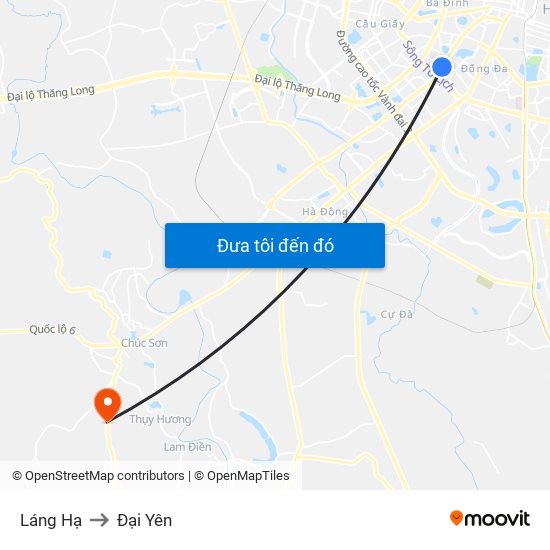 Láng Hạ to Đại Yên map