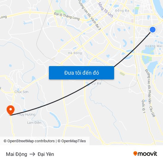 Mai Động to Đại Yên map