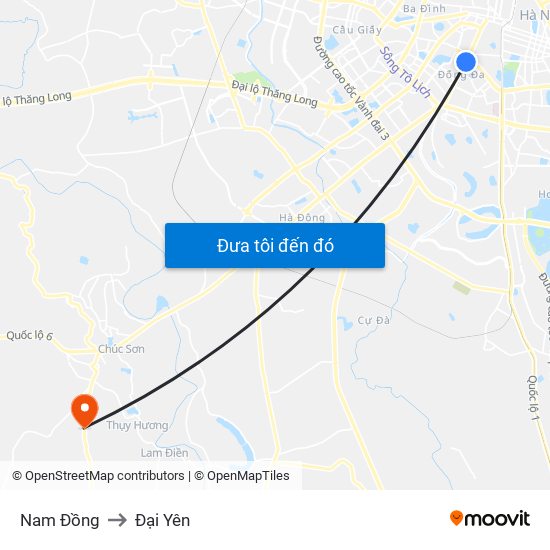 Nam Đồng to Đại Yên map