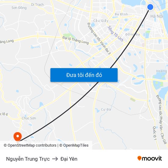 Nguyễn Trung Trực to Đại Yên map