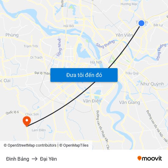 Đình Bảng to Đại Yên map