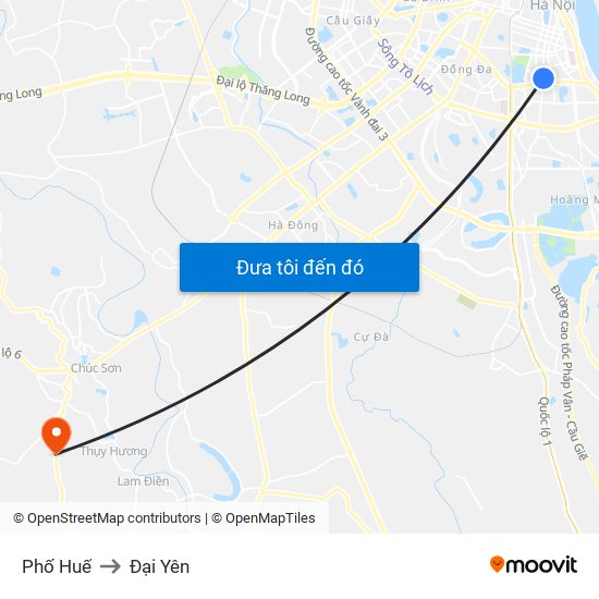 Phố Huế to Đại Yên map