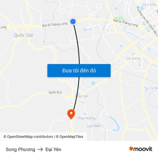 Song Phương to Đại Yên map