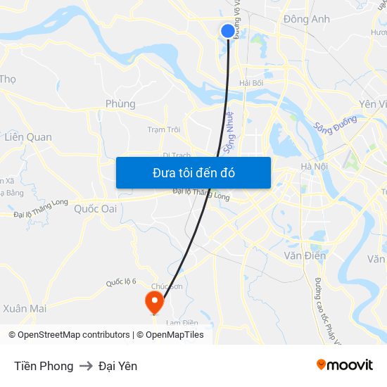 Tiền Phong to Đại Yên map