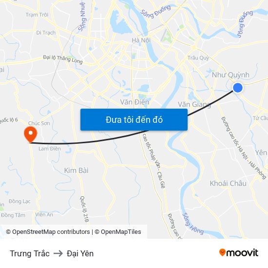 Trưng Trắc to Đại Yên map