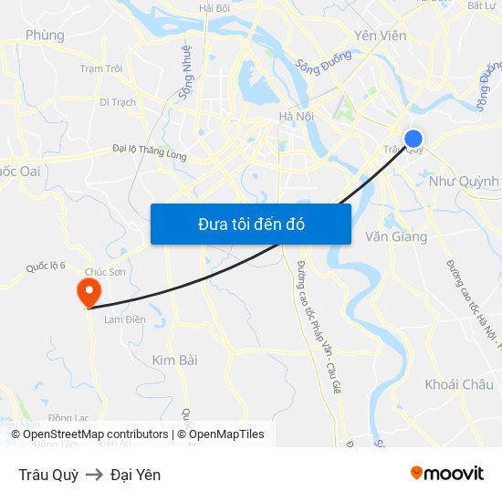 Trâu Quỳ to Đại Yên map