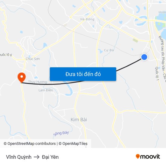 Vĩnh Quỳnh to Đại Yên map