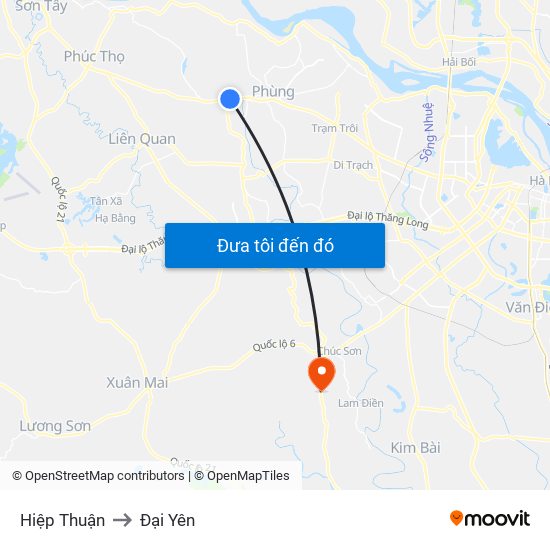 Hiệp Thuận to Đại Yên map