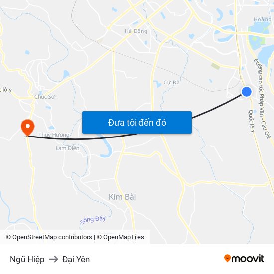 Ngũ Hiệp to Đại Yên map