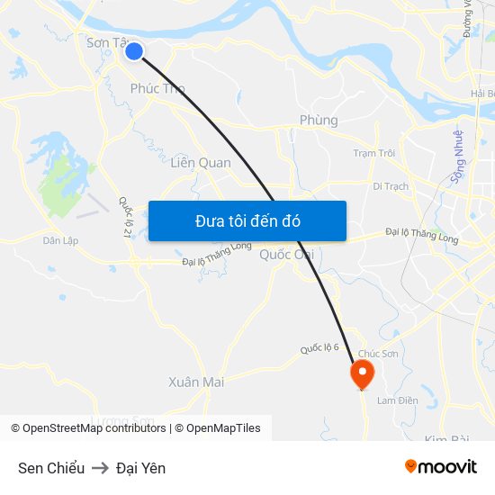 Sen Chiểu to Đại Yên map