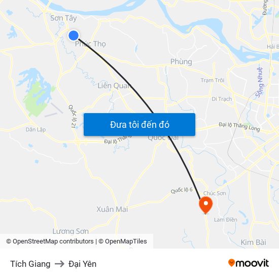 Tích Giang to Đại Yên map