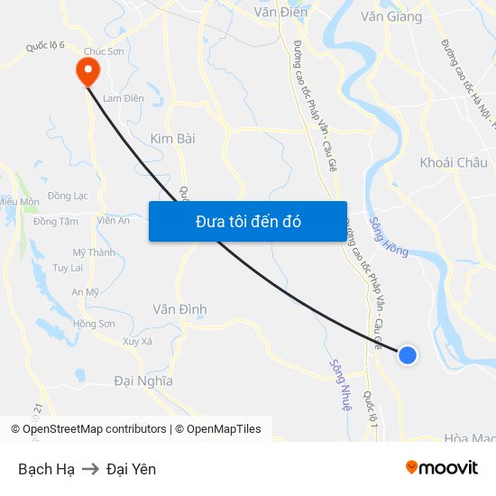 Bạch Hạ to Đại Yên map