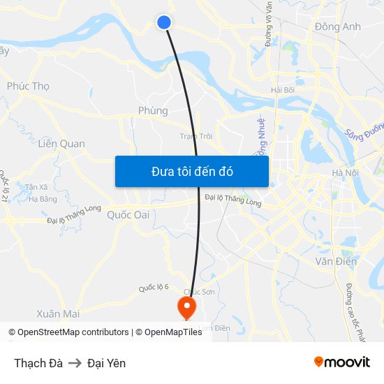 Thạch Đà to Đại Yên map