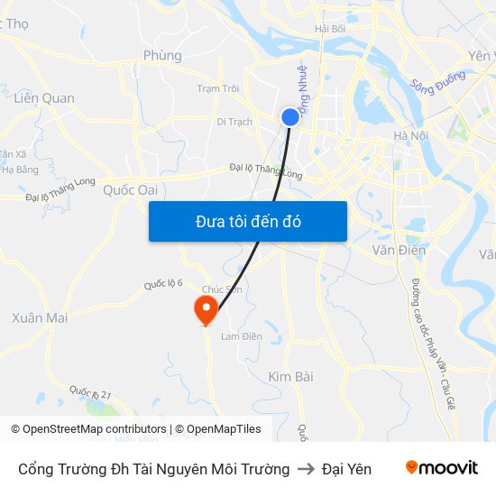 Cổng Trường Đh Tài Nguyên Môi Trường to Đại Yên map