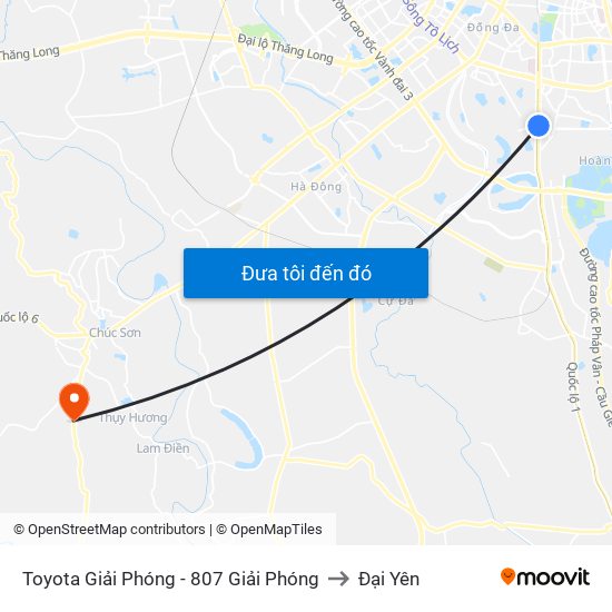 Toyota Giải Phóng - 807 Giải Phóng to Đại Yên map