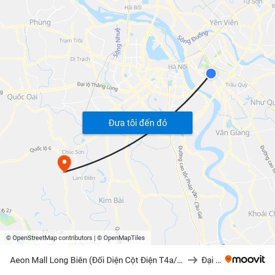 Aeon Mall Long Biên (Đối Diện Cột Điện T4a/2a-B Đường Cổ Linh) to Đại Yên map