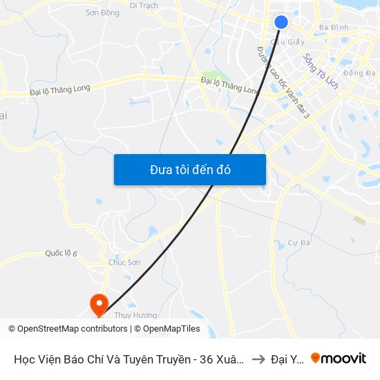 Học Viện Báo Chí Và Tuyên Truyền - 36 Xuân Thủy to Đại Yên map