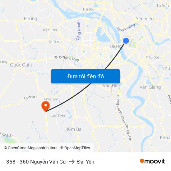 358 - 360 Nguyễn Văn Cừ to Đại Yên map