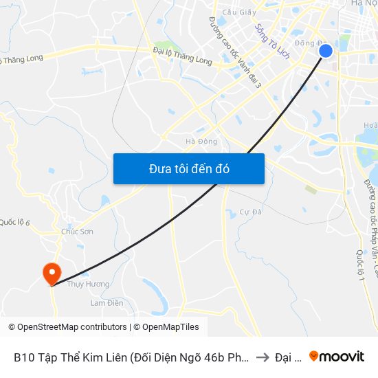 B10 Tập Thể Kim Liên (Đối Diện Ngõ 46b Phạm Ngọc Thạch) to Đại Yên map