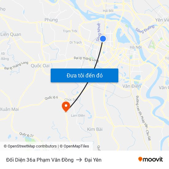 Đối Diện 36a Phạm Văn Đồng to Đại Yên map