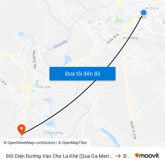 Đối Diện Đường Vào Chợ La Khê (Qua Ga Metro La Khê) - 405 Quang Trung (Hà Đông) to Đại Yên map
