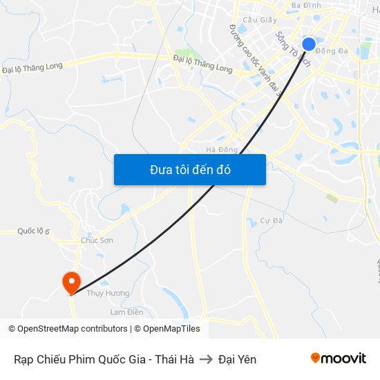 Rạp Chiếu Phim Quốc Gia - Thái Hà to Đại Yên map