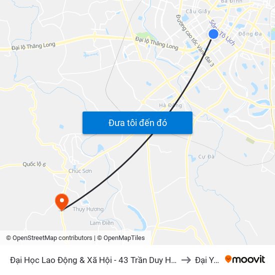 Đại Học Lao Động & Xã Hội - 43 Trần Duy Hưng to Đại Yên map