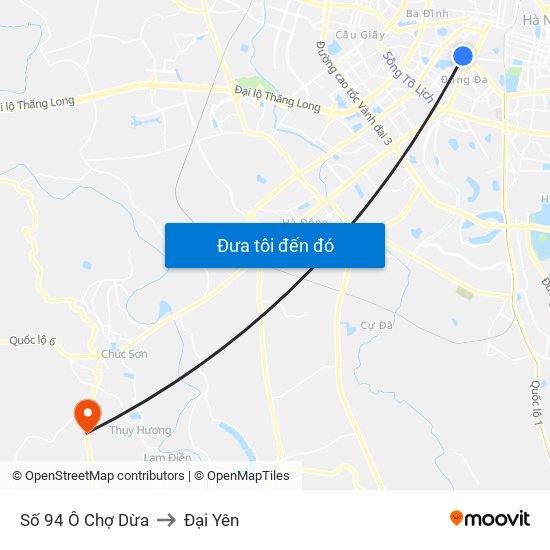 Số 94 Ô Chợ Dừa to Đại Yên map