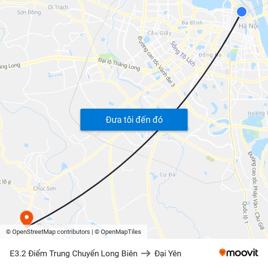 E3.2 Điểm Trung Chuyển Long Biên to Đại Yên map